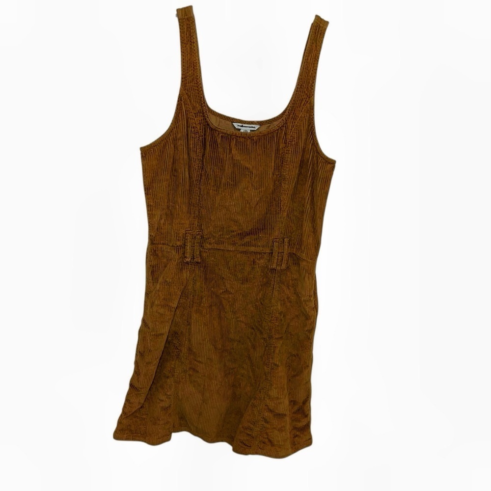 American Eagle tan brown corduroy dress jumper mini skirt small S
